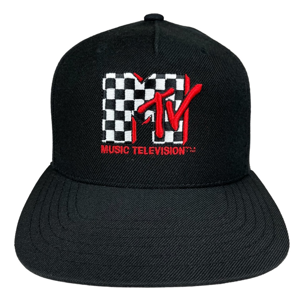 MTV Hat With Checkered Logo‎ Flat Bill Snapback Cap Unisex